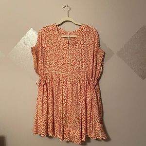 A Free People white dress with red little flowers